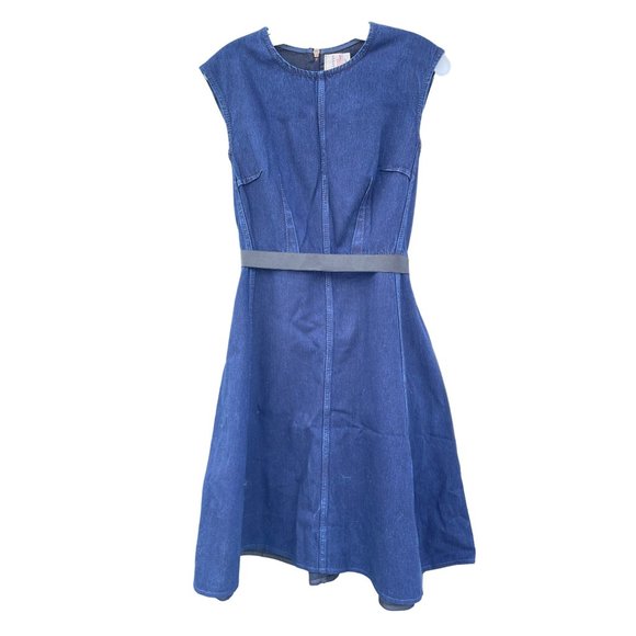 Lanvin X Acne Womens Dress Marine Denim Fit n Flare Size 38/6